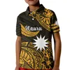 Индивидуальные комплекты одежды Nauru Polynesian Hibiscus Naoero Glod Kid Polo Shirt Summer Short Sleeve 3D Print Shirts Boys Girl Tees 230630