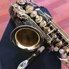 Classic 803 Alto Saxophone EB Tone Brass Nickel Plated Black Body Gold Key Jazz Instrument med tillbehör