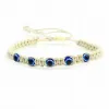 Handgemaakte Kleurrijke Kralen Armband Turkije Blauw Boze oog Bedelarmband Voor Vrouwen Gevlochten String Touw Fatima Kralen Ketting