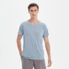 Män kort ärm T-shirts snabbtorkande svettvickande bomull naturligt andas yoga som kör topp snabb torrmaskträning sport tights gym kläder
