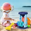 Giochi con la sabbia Divertimento in acqua Giocattoli da spiaggia per bambini Set Giocattolo con ruote con rastrello a vanga 2 Stampi per bambini all'aperto 230630