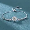2023 Nouveau 925 Sterling Silver Lab Grown VVS 1 Moissanite Diamond Infinity Slider Bracelet Pour Femmes Bijoux