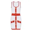 2024 Summer Refreshing Celebrity Network Red Fashion Sticked Sleeveless Tank Top Strap Dress