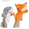 Animal Hand Finger Puppet Plushed Doll Educational Baby Toys Fox Bear Shark Simulator Soft Stuffed Toys Anime Doll Game For Girl L230518