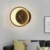 Lâmpadas modernas minimalistas led com relógio quarto sala de jantar corredor corredor luz de parede casa iluminação interior decoração luminária HKD230701