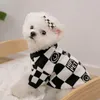 Swatters pies sweter zimowe ubrania szczeniaka ciepłe szachownice kardigan kota sweter zwierzę domowe francuskie buldog jaskiniowy płaszcz z płaszczem