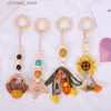 Baby Play Gym Frame Wooden Beech Activity Gym Frame Stroller Hanging Pendants Toys Teether Ring Nursing Rattle Toys Room Decor L230518