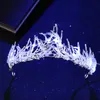 Gioielli per capelli da sposa Corone per le donne Accessori da sposa Corona luminosa Tiara Accessori per Halloween per le donne Sposa Copricapo da sposa Luce blu 230630