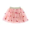 Enfants Tutu Jupes Tulle Broderie Fleur Pettiskirt Bébé Danse Ballet Scène Jupes Maille Gaze Demi Fête Mini Jupe Dancewear Costume Dressup Fantaisie Jupes