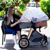 2023 NOVO carrinho de bebê 2/3 em 1 carrinho de um carrinho de paisagem alta reclinável carruagem de bebê dobrável carrinho de bebê bassinet puchair recém -nascido l230625
