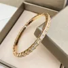 Designer Armbanden Luxe Zilveren Torque Bangle Bamboo Bone Armbanden Voor Vrouwen Verstelbare Serpentine Volledige Diamanten Armband Casual Party Gift Sieraden