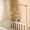 Baby Bell Wood Wood Mobile Toddler Rattles Toys Crib Bell Rattles Boho Style Kids Musical Toy 0-12 månader för Baby Newborn Gift L230518