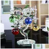 Oggetti decorativi Figurine Cristallo di vetro Melo con 6 pezzi Mele Fengshui Artigianato Decorazioni per la casa Regali di Natale Anno Souvenir O Dhi7Y
