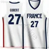 Equipo de la Copa del Mundo de 2019 Camiseta de baloncesto de Francia Frank Ntilikina 1 Nicolas Batum 5 Rudy Gobert 27 Evan Fournier 10 Nando De Cole 12 Amath Mbaye