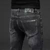 Men's Jeans designer Light luxury European jeans men's straight tube slim fit elastic tide brand printed youth high-end pants Y0N0