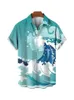 Survêtements pour hommes 2023 Été Grande chemise Aloha Impression 3D Style de plage Harajuku Animation Wave Lâche Manches courtes Mode 230701