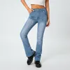 Surdimensionné XXXXL mode femmes évasé Denim pantalon 2023 printemps décontracté couleur unie rétro extensible lavé cloche bas jean