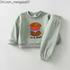 Pyjama Pyjama Baby Jongen Meisje Kleding Sets Lente Borduren Kinderen Sweatshirt Tops Broek Outfits Katoenen Trui Sport 230217 Z230701