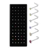 60PcsSet Stainless Steel Nose Piercing Nose Studs Nose Ring Fashion Body Piercing Bone Stud Jewelry White Multicolor