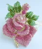 Pins Brooches Gorgeous 5.32" Pink Austrian Crystal Rose Flower Brooch Pin Pendant EE02994C12 230630