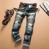 Whole- 2020 Jeans da motociclista strappati da uomo Pantaloni da jogging in denim strappato moda per uomo Streetwear Pantaloni da moto jeans distrutti Pantaloni217z