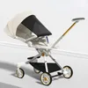 Passeggino leggero Passeggino a quattro ruote High Landscape Pieghevole portatile multifunzione Carrozzina per bambini seduta e sdraiata a due vie L230625