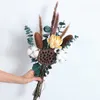 Gedroogde bloemen Grasbladeren Liefhebber Natural Lotus Pine Cones Cotton Daisy Handmake Flower Bouquets Wedding Home Decoratie