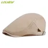 Solidny kolor oddychający czapka newsboy dla mężczyzn Boina Cabbie Cap Summer Sport Sport Golf Hat Gorras Planas Flat Caps