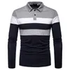 Polos pour hommes décontracté printemps été à manches longues Polo t-shirt à fermeture éclair géométrique épissage imprimé vêtements haut 230630