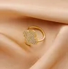 Four Leaf Clover Ring Natural Shell Gemstone Gold Plated 18K for Woman Designer T0P Highest Counter Quality Luxury Classic Style clover 670