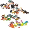 Science Discovery 13pcs Lot Mini Dinosaur Model Children's Education Toys Söta lysande simuleringsdjur Små figurer för pojkegrester Kids 230630
