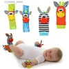 4st/set Soft Baby Rattle Toys Foot Finder Socks Wister Rattles Aktivitet Present gåva för nyfödda spädbarn 0 ~ 12 månader L230518