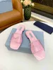 Terlik Markalı Kadın Sandalet Tasarımcı Slaytlar Fırçalı Deri Pompalar Yaz Moda Düz Flip Flops Klasik Ayakkabı Plaj Kaymaları T230701