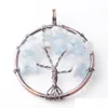 Pendentif Colliers Wojiaer Ancien Cuivre Arbre De Vie Cristal Pierre Puce Perles Fil Enveloppé Perle Femmes Cadeaux Diy Bijoux Bm905 Drop Dhie0