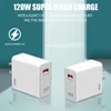 GAN 120W Super fast charge Usb charger QC 3.0 Fast chargers Mobile Phone Chargers For Huawei Samsung Xiaomi iphone ipad tablets