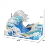 Blind Box Famous Painting the Great Wave Of Kanagawa Fish Tank Building Blocage 3D Modèle Assemblé Diamond Micro Bricks Toy for Kids Gift 230630