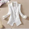 Jackets Fanmuer 2020 Female Suit Blazer Elegant Three Quarter Sleeve Blazers Woman Outerwear Women Clothes Summer Jacket