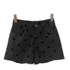 Women's Shorts Designer Summer New Flocking Polka Dot Triangle Small Emblem Black High Waist with A-shaped for Slim Fit OT38