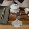 Geschirr-Sets, 3-teilig, Teekannen-Zubehör, Heimsieb-Schutzabdeckungen, Klarglas-Filterdeckel, schützende Siebkappen, japanische Töpfe