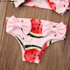 Zestawy odzieży Zestawy odzieżowe Citgeett Summer Kids Girls Watermelon Swim stnie stroju kąpielowe Bikini Kąpiec Kąpiec Swimming Beachwear Cute Set 230331 Z230701