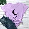 Women's T Shirts Funny Moon Star Broken Artistic Graphic Tees Fashion Casual Grunge Vintage Tops