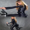 جديد مثير المرأة كامل الجسم الرقص ارتداء قطعة واحدة ارتداءها بذلة سوداء عالية المرونة لامعة ليكرا دنة يوتار FX1112249g