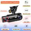 DVRS 4K GPS WiFi Lens Full HD 1080P CAR DVR Video Recorder 4 IR Night Vision WDR Dual Camera 170 grader Dash Camhkd230701