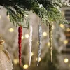 2024 12 Pcs 13Cm Christmas Simulation Ice Xmas Tree Hanging Ornament Fake Icicle Winter Party Christmas 2024 Year Decoration Supplies
