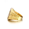 Solitaire Ring Mode Stijl Staal Goud Kleur Kroon Drie Kralen Ring Hip Hop Rvs Man Rock Rap Party sieraden 230630