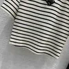 Two Piece Dress designer 23 Spring/Summer French Casual Letter Triangle Short T-shirt Top Contrast Stripe Half Skirt Set FCLP