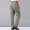 Mannen Broek Linnen Hoge Taille Lichtgewicht Zomer Mannen Dunne Kleding Losse Katoenen Broek Elastische Band Werk Vintage Broek 230630