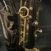 Classic 803 Alto Saxophone EB Tone Brass Nickel Plated Black Body Gold Key Jazz Instrument med tillbehör