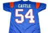 Mens Blue Mountain State Movie Jersey 54 Kevin Thad CASTLE 7 Alex MORAN All Stitched Football Jerseys Free Shipping White Blue