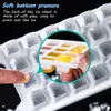 Glassverktyg Ice Cube Trays Silicon Bottom Ice Cube Storage Container Box med lock BPA-fria Ice Mold Makers för coola drycker Bar Tillbehör 230630